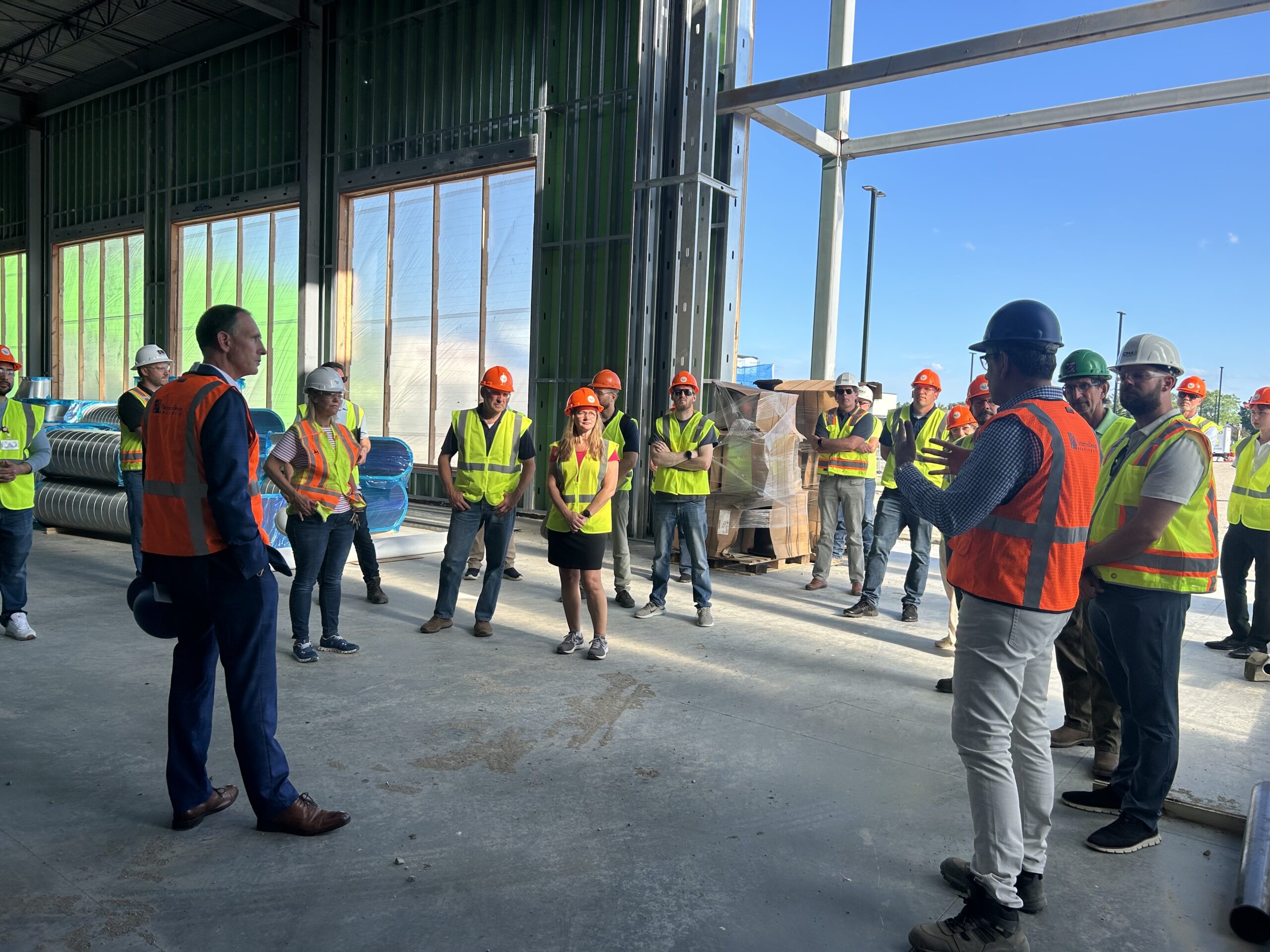 Kenosha County Board tours Human Services Building site,gets update on construction progress