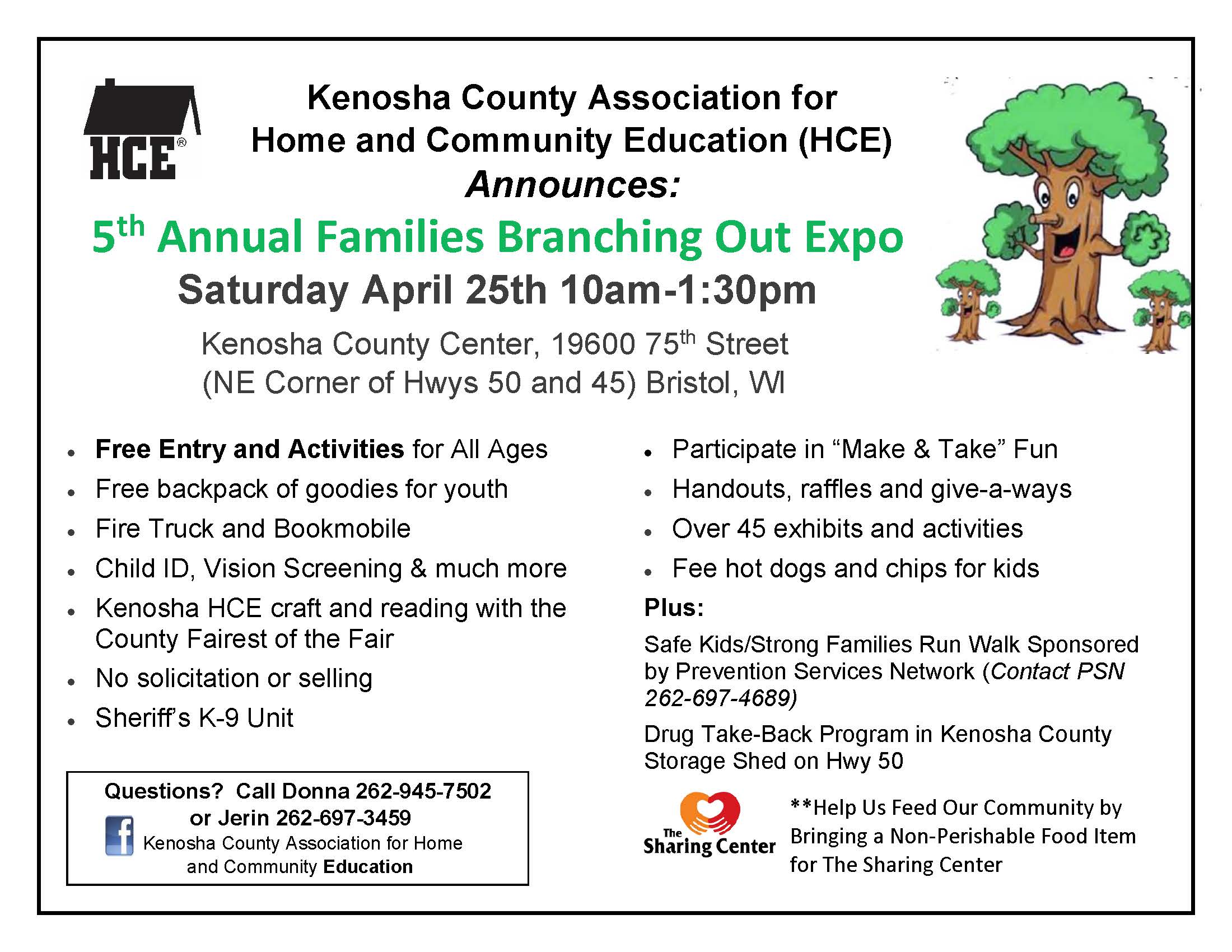 Kenosha County Association for Home and Community Education Announces 5th Annual Families Branching Out Expo