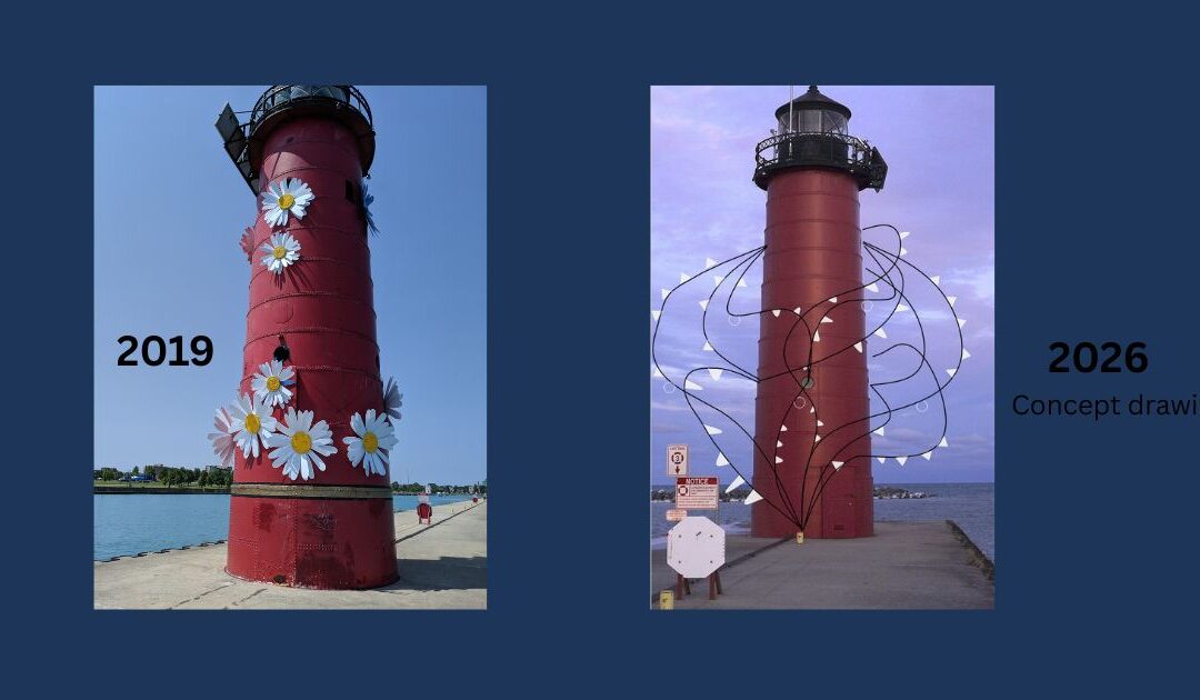 Kenosha – based visual artist Dale Mellor, aka Artistdale, presents the world’sonly site-specific art installation on a working lighthouse – for the second time !